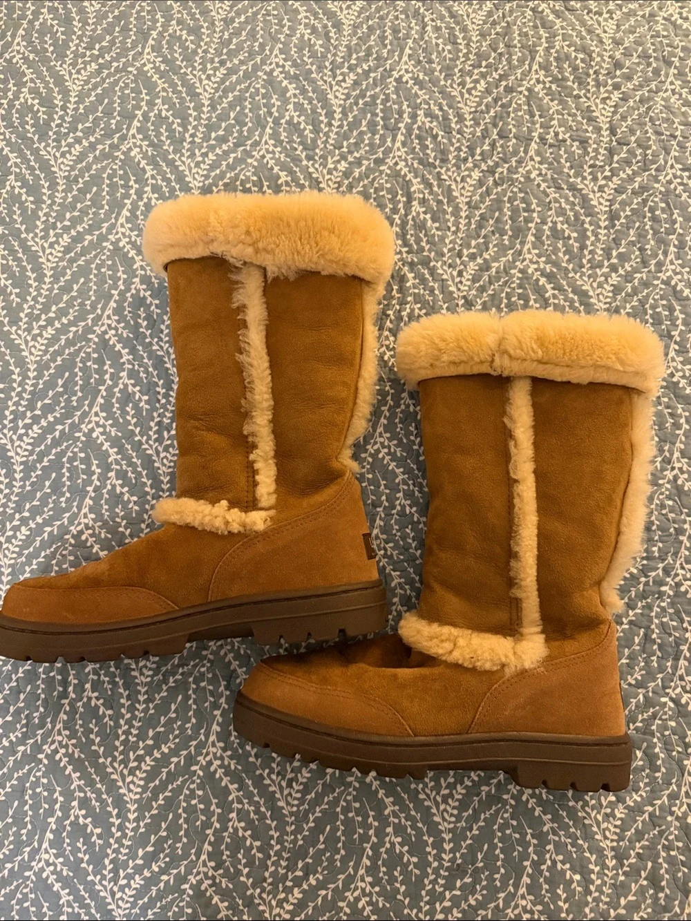 Women’s Tall UGG Shearling Lined Sundance Suede Boots - Chestnut